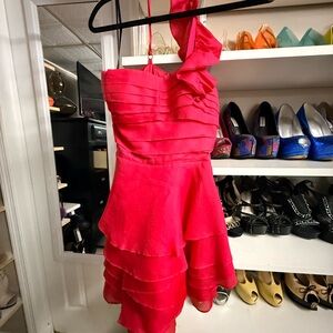 Bebe Hot Pink Layered Dress